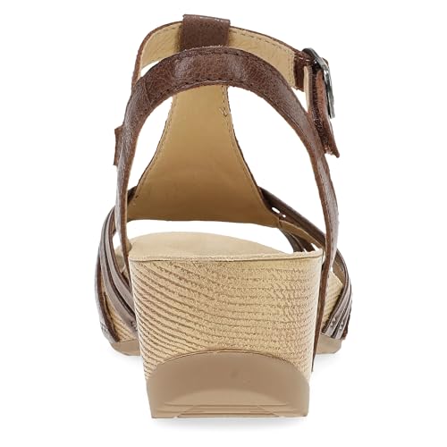 Image of Dansko Tia Fisherman Wedge Sandal for Women - Contoured Footbed for All-Day Comfort and Support - Adjustable Hook & Loop Straps with Buckle Detail