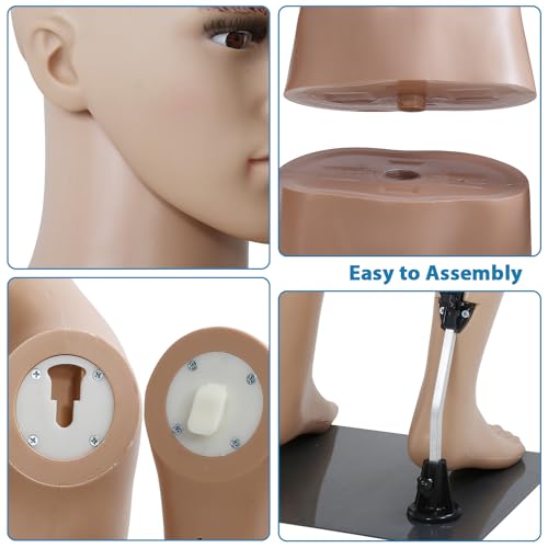 Mkdlufei MANNEQUIN Full Body, Full Body Mannequin With Metal Base, Male Mannequin Full Body With Adjustable Detachable Poseable thumb #2