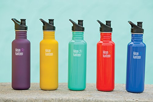 Klean Kanteen Classic Stainless Steel Single Wall Non-Insulated Water Bottle With Sport Cap, 27-Ounce, Brushed Stainless #TOP1