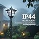 Outsunny LED Solar Gartenlaterne, Gartenlampe aus Kunststoff 120 cm hoch Stehleuchte IP44, Gartenlampe mit 30 Lumen Lichtsensor Solarlampe mit Erdspieß, Windlicht für Garten Balkon Schwarz