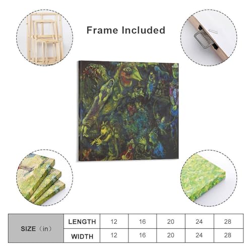 Impression sur toile Chagall Beast Lore Art deco murale moderne sejour 60x60cm - 2