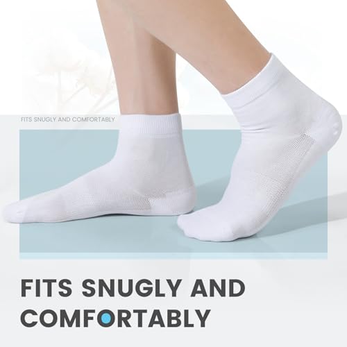 EBYNUE Womens Crew Socks 6-Pairs Moisture-Wicking Odor-Resistant Breathable Anti-Blister Seamless for Running & Daily US 6-114