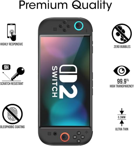 Image of VERTUS Tempered Glass Screen Protector for Nintendo Switch 2 (2025) (7.9 inch inch) - Full Screen Coverage & Easy Installation Kit