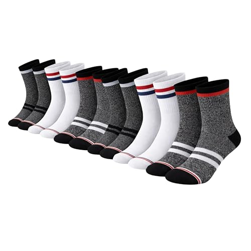 lurensa Calcetines Hombre Algodón Pack 6 – Semi Altos Deportivos y Casual, Transpirables y Cómodos, Talla 40-46, 95% Algodón 5% Elastano