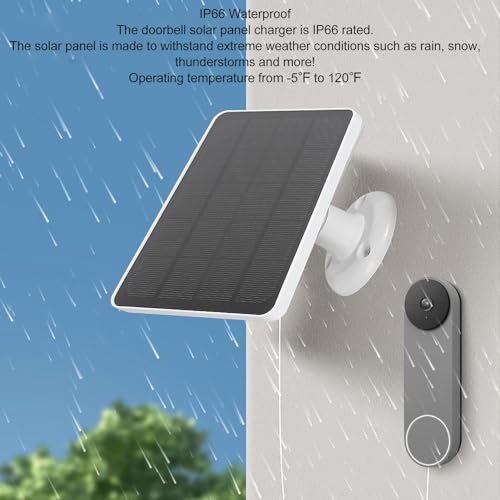 10W Solar Panel for Doorbell Solar Panel Charger for Nest/Doorbell 2K Camera, Ring Video Doorbell 2/3+, Doorbell 3/4 Plus - Image 3