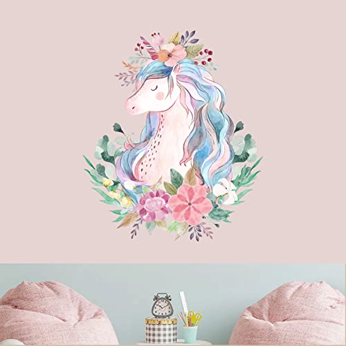 Unicorn Wall Sticker Pastel Mythical Unicorn Wall Decal Peel And Stick For Girls Room Decor Unicorn Nursery Wall Art Decor #TOP6