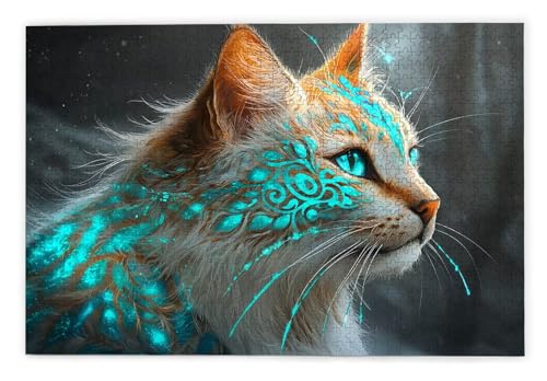 Puzzle 2000 Piezas para Adultos, Puzzle 2000 Piezas de Madera, DIY Rompecabezas de Madera para Adultos, Rompecabezas Desafiante para Toda la Familia, Regalos para Mujeres y Hombres, Tema: Gato, Q-90
