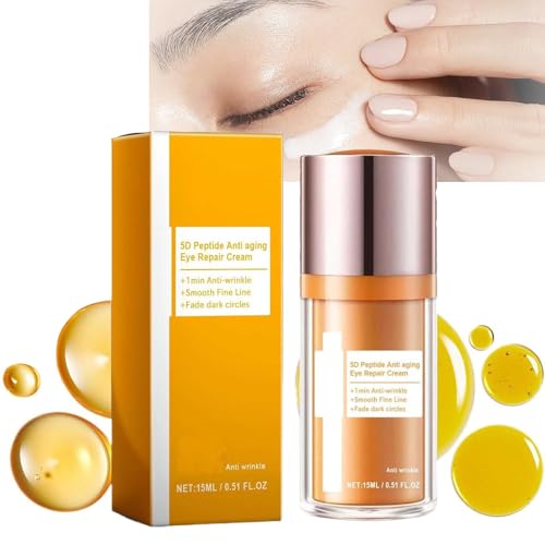 Image of Eye Cream,5D Peptides Anti-aging Eye Repair CreamEye Serum, with Peptides and Niacinamide,Correction for Puffy Eye Bags Fine Lines Dark Circles Wrinkles (1 Pcs)