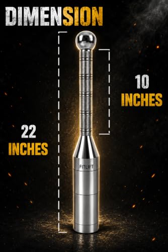 Image of Adjustable Steel Clubbell 4.5-10 KG (6-in-1), Indian Club for Strength Training, Shoulder Mobility, Grip Strength, Full Body Workout, Non-Slip Knurled Handle