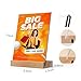 TONICE 8.5 x 11 Acrylic Sign Holder with Wood Base 3 Pack L/T Shape Vertical or Slant Back Display for Wedding, Restaurant, Store, Office, Hotel