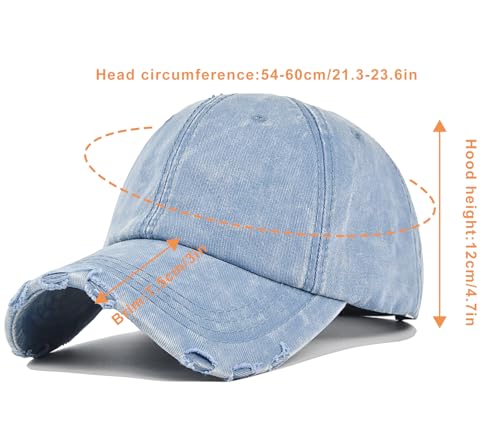 Image of XYIYI Vintage Washed Distressed Baseball Cap Adjustable Cotton Dad Hat for Women Men
