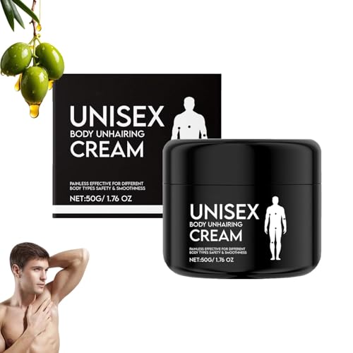Crema Depilatoria para Hombres, Depilación Suave e Indolora, Fórmula Sin Barro, Sin Residuos, Suavidad Duradera, Para Todo Tipo de Piel