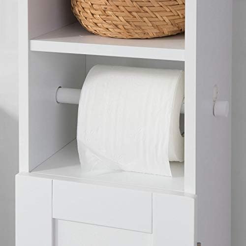 SoBuy stojak na papier toaletowy stojaki na papier toaletowy z 6 półkami Biały, FRG177-W