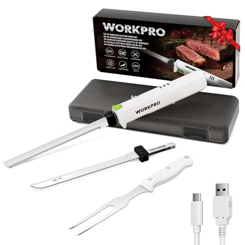 WORKPRO Couteau Électrique Sans Fil 8V, Couteau...