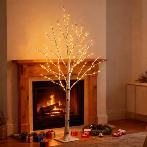Fudios Lighted Birch Tree 4ft 200 LED Fairy Lights Christmas Twig Trees with Lights for Outdoor Inside Decoration Fudios Lighted Birch Tree 4ft 200 LED Fairy Lights Christmas Twig Trees with Lights for Outdoor Inside Decoration