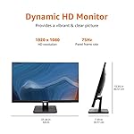 Amazon Basics 24-inch IPS Monitor 75 Hz Powered with AOC Technology FHD 1080P HDMI, Display Port and VGA Input VESA Compatible Built-in Speakers for Office and Home, Black - Image 5