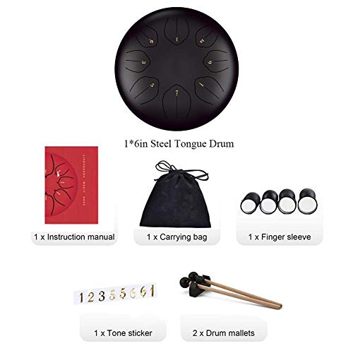Steel Tongue Drum 8 Inch 8 Notas Rojo miniatura 4
