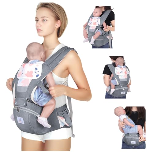 Mama, Baby Product NUBILY Cangurera para Bebé,Mochila Ergonómica Bebé para Niños de 0 a 36 Meses(Hasta 20 kg),Mochila Portabebe con Asiento de Cadera,Múltiples Compartimentos...