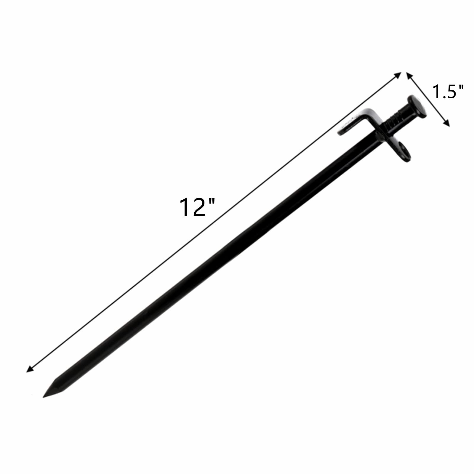 Lawei 12 Stück Zeltheringe, 30.5 cm Mehrzweck-Campingpfähle, schwarze unzerbrechliche und unflexible Metall-Erdspieße für Outdoor, Ausflüge, Gartenarbeit, erhältlich in Schneefeld und Grasland