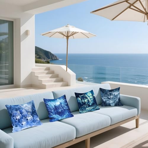 Housse de coussin imperméable 45x45 avec fermeture éclair invisible