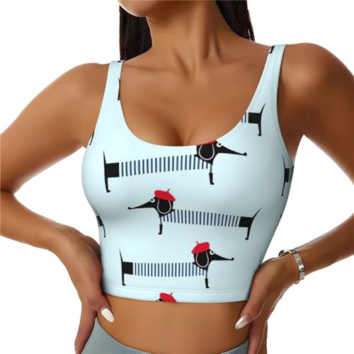 Débardeur d'été femme avec rembourrage poitrine dos nageur teckel parisien