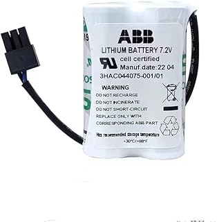 zoyfayl 3HAC044075-001/01 7.2V SMB Battery for ABB Robot CPU SMB Battery 3HAC044075001 Battery (1 Pack 3HAC044075-001/01 Battery)