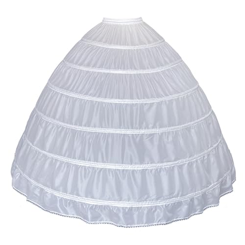 Women Crinoline A line Petticoat 6 Hoop Tulle Skirt Slip Under dress for Wedding Dress Ball Gown