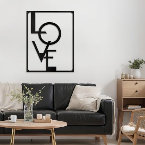SIGNLEADER Metal Wall Art Decor LOVE - Inspirational Quote Modern...