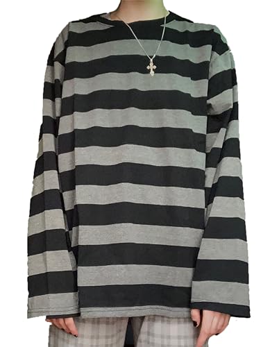 Unisex Goth Shirt Goth Shirt Fake Two Piece Alternative Clothing Retro Baggy Goth Long-Sleeved Top Garbage Goth T-Shirts