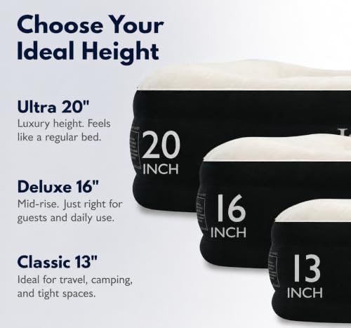 Image of King Koil Air Mattress Cal King with Built-in Pump, Inflatable Blow Up Bed