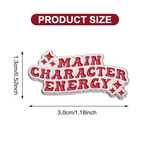 Image of Main Character Energy Theme Pin Cute Pins for Bags Funny Enamel Pins Stylish Pins for Clothing, Bags and Lanyards