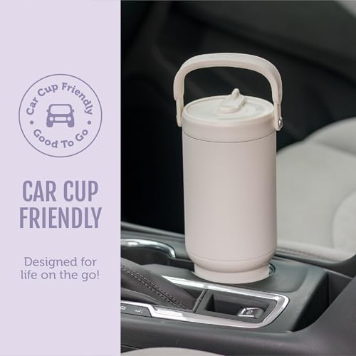 Image of Ello Oasis Go+ 26oz Tumbler with Top Handle and Retracting Straw | Reusable Insulated Stainless Steel Cup, 100% Leakproof Water Bottle, 24 Hours Cold, Cup Holder Friendly For Travel | Orchid