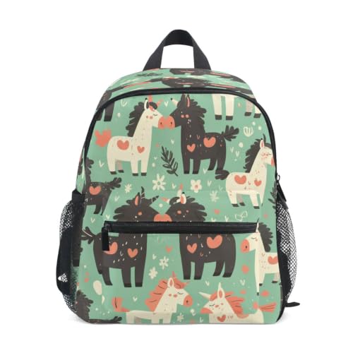 Sac à dos enfant chevaux et arbres d'hiver pour l'école maternelle