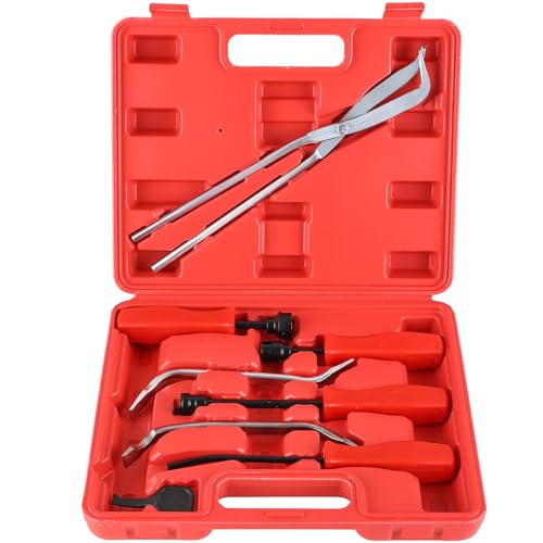 NYXOVA 8PCS Drum Brake Tool Kit Brake Spoon Set with Drum Brake Spring Pliers Brake Spring Installer Remover Plier Tools Set with Carrying Case Drum Brake Adjusting Tool Brake Drum Tool Kit
