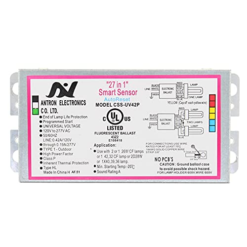 Antron Electronics CSS-UV42P Compact Fluorescent Ballast, 2-Lamp, 26W CFL, 120-277V Antron Electronics CSS-UV42P Compact Fluorescent Ballast, 2-Lamp, 26W CFL, 120-277V