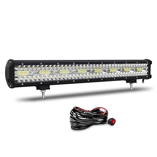 Willpower Projecteur de travail LED 58 cm 480 W 12 V 24 V étanche Projecteur Combo Barre LED pour tracteur Offroad Voiture Tracteur Phare auxiliaire Phare de recul avec...