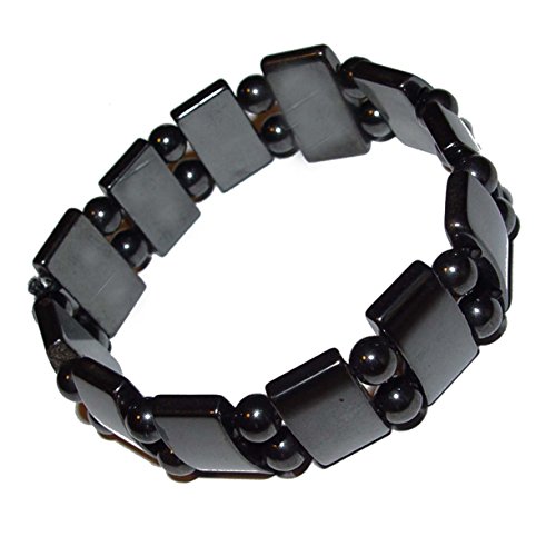 Preisvergleich Produktbild Magnet Armband aus magnetisiertem Hämatit schönes unisex Armband elastisch aufgezogen.(4149)
