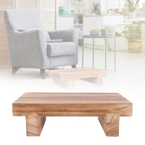 Tabouret marchepied en bois - 25 x 18 x 7 cm - Vintage - Repose-pieds en bois - Pour l'intérieur et l'extérieur
