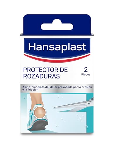 Hansaplast Apósito protector de rozaduras, alivio inmediato, apósitos adhesivos anti ampollas, alivia la fricción, protección invisible, fuerte adhesión, impermeable, 2 unidades