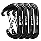 Karabiner mit 1200kg Belastbarkeit, 4 Stück Karabinerhaken Groß 12KN(1200KG), Karabiner Schwarz, Karabiner Schwarz für Hängematten, Camping, Wandern, Angeln (4STK Schwarz)