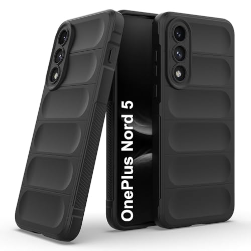 Image of Amazon Brand-Solimo Mobile Cover for OnePlus Nord 5 5G | Full Camera Protection | Liquid Silicon Case | Flexible Bumper Case for OnePlus Nord 5 5G (Black)