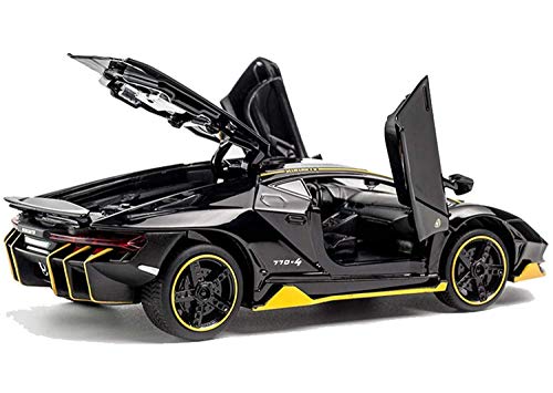 Rk Toys Die Cast Collection Metal Lamborghini Centenario Lp 770-4 Model Car, Pack of 1, Black Scale Model 1:32 Music and Light