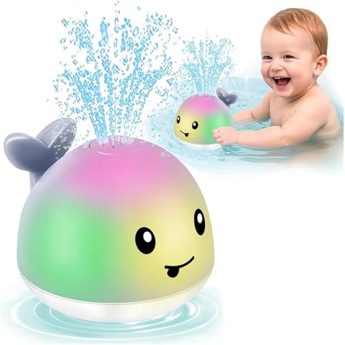 Image of Gigilli Baby Bath Toys, Whale Bath Toy Sprinkler with Swimming Turtle Bath Toy, Bath Toys for Kids Ages 1-3 Toddler Baby 6-12-18 Months Christmas Stocking Stuffers Birthday 1 2 3 Year Boys Girls Gifts