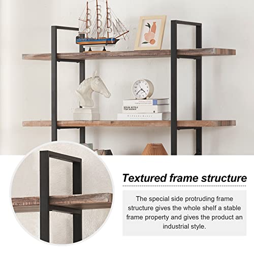 Homissue 5-Tier Bookshelf，Vintage Industrial Book Shelf, Rustic Wood And Metal Bookcase And Bookshelves, Display Rack And Storage Shelf For Living Room Bedroom And Kitchen, Retro Brown #TOP4