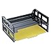 Universal UNV08100 2 Section Letter Size 13 in. x 9 in. x 2.75 in. Recycled Plastic Side Load Desk Tray - Black (2/Pack)