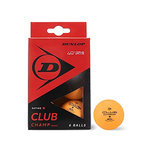 Dunlop Unisex - Adult Club Champ 6 Table Tennis Ball Orange One Size