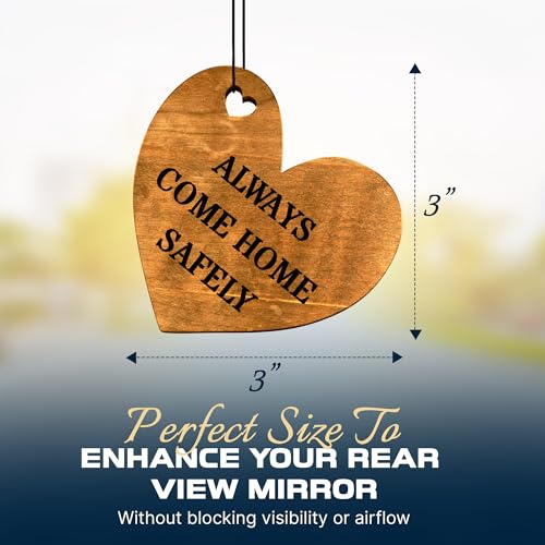 Image of Car Fragrance for 365 Days FreshWood Always Come Home Safely ❘ Rear View Mirror Air Freshener ❘ Mirror Car Hanging Ornament ❘ Gift for Him ❘ Gift for Her ❘ Hanging Car Freshener ❘ Love Gift