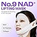 numbuzin No.9 Sheet Mask | NAD+ BIO Lifting-sil Full Face Mask | Improves Jawline, Jowls, Wrinkles, Neck Lines | Peptides, NAD+, Collagen | Skin Firmness | 4 Sheets + Lifting Band