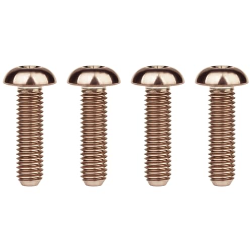 Image of Titanium Bolt M4x6 8 10 12 15 20mm Hex Head Screws for Bicycle Pack of 4 (Bronze, M4x15mm)