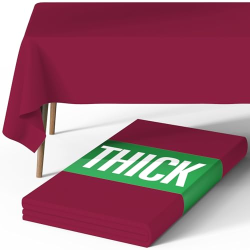 Image of Pureegg Polyester Tablecloth 60 inch x 84 inch Reusable & Washable Fuchsia | Durable, RectangleTable Cloth , for Outdoor Party, Picnic, Wedding, Banquet, Birthday